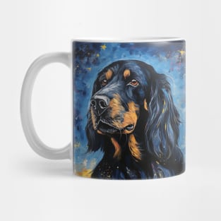 Gordon Setter painted in Starry Night Style Mug